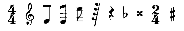 Example of the Printed Music Symbols Dataset